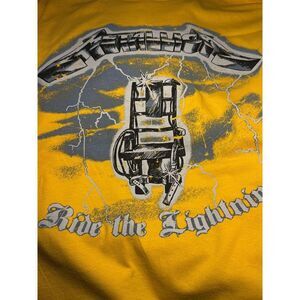 Metallica‎ Ride The Lightning Album T-Shirt Yellow Men's XL New